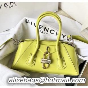 Good Quality Givenchy Mini Antigona Stretch Bag in Box Leather 19113 Neon Yellow 2023