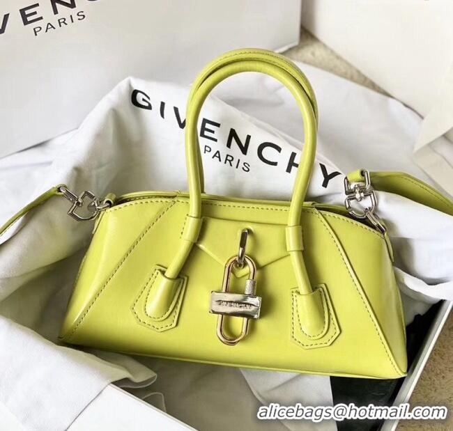 Good Quality Givenchy Mini Antigona Stretch Bag in Box Leather 19113 Neon Yellow 2023