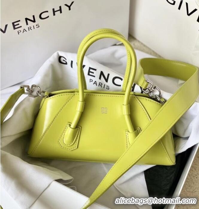 Good Quality Givenchy Mini Antigona Stretch Bag in Box Leather 19113 Neon Yellow 2023