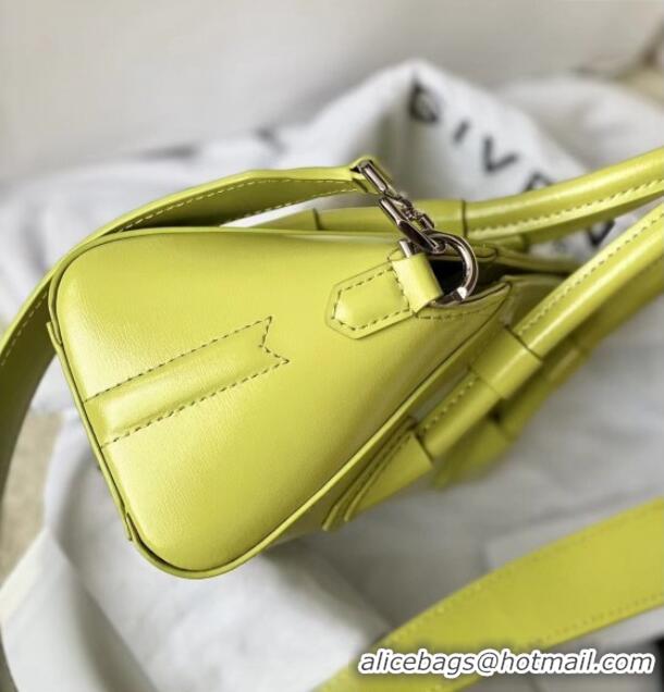 Good Quality Givenchy Mini Antigona Stretch Bag in Box Leather 19113 Neon Yellow 2023