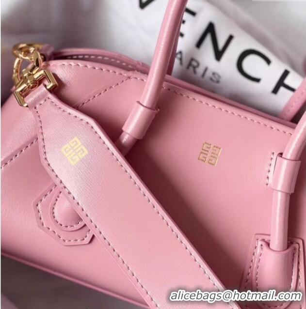 Best Price Givenchy Mini Antigona Stretch Bag in Box Leather 19113 Light Pink 2023