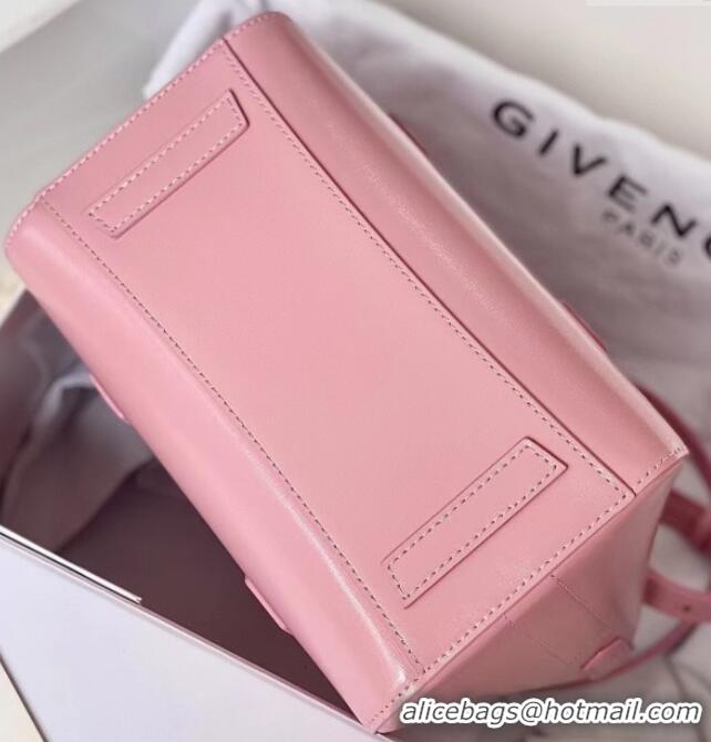 Luxury Cheap Givenchy Mini Antigona Lock Bag in Box Leather 5082 Light Pink 2023