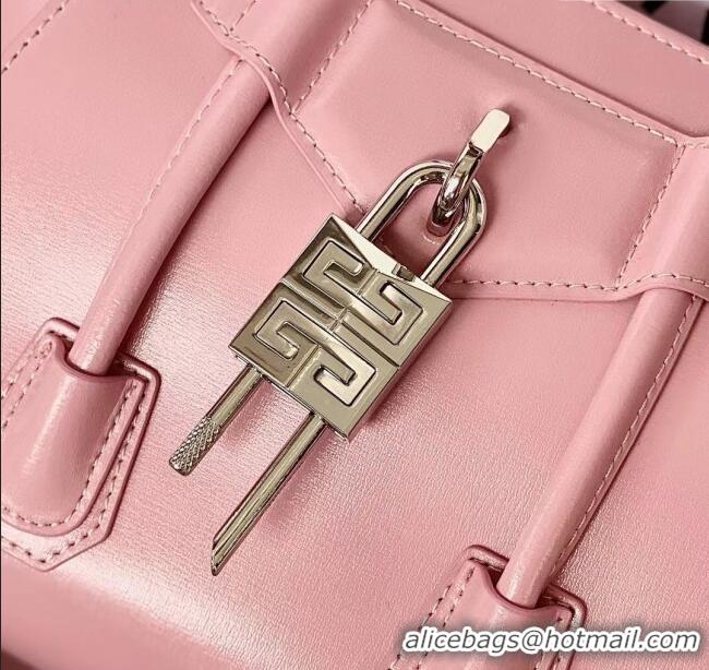 Luxury Cheap Givenchy Mini Antigona Lock Bag in Box Leather 5082 Light Pink 2023