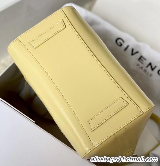 Best Classic Givenchy Mini Antigona Lock Bag in Box Leather 5082 Yellow 2023