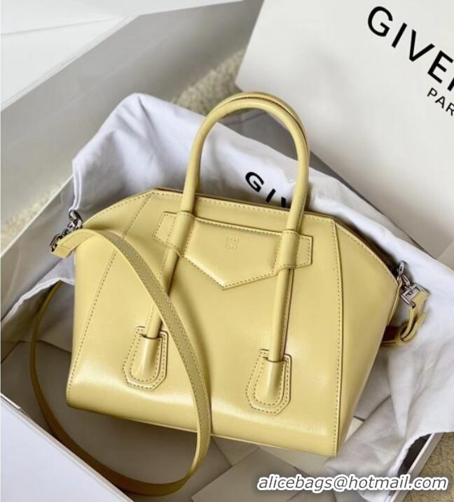 Best Classic Givenchy Mini Antigona Lock Bag in Box Leather 5082 Yellow 2023