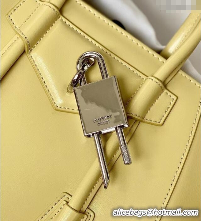 Best Classic Givenchy Mini Antigona Lock Bag in Box Leather 5082 Yellow 2023