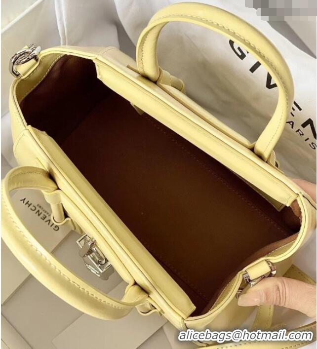 Best Classic Givenchy Mini Antigona Lock Bag in Box Leather 5082 Yellow 2023