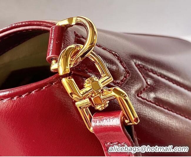 Spot Discount Givenchy Mini Antigona Lock Bag in Box Leather 5082 Burgundy 2023