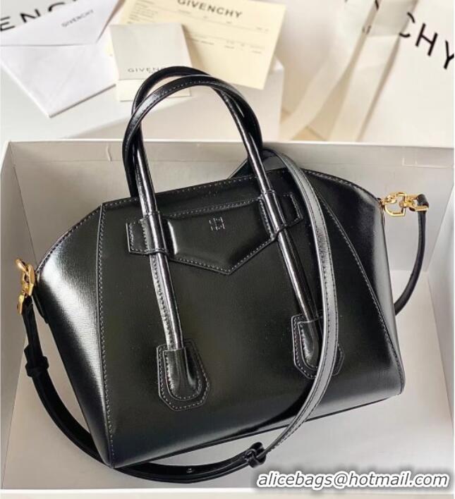 Spot Bulk Givenchy Mini Antigona Lock Bag in Box Leather 5082 Black/Gold 2023