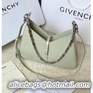 Luxury Cheap Givenchy Small Cut Out bag in shiny leather with chain 19119 Light Grey 2023