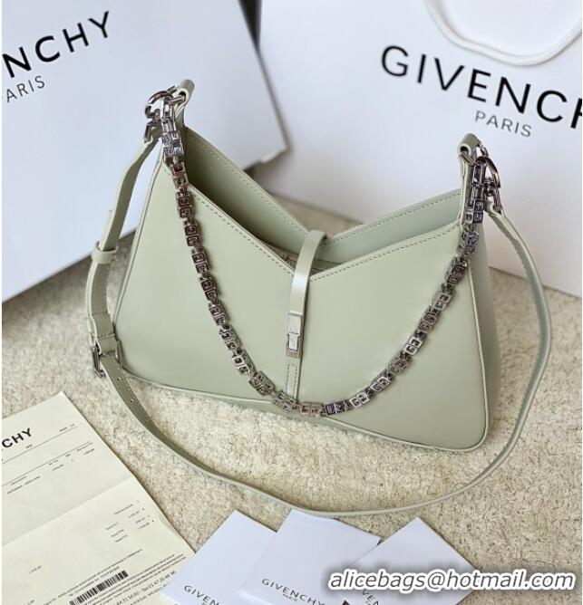 Luxury Cheap Givenchy Small Cut Out bag in shiny leather with chain 19119 Light Grey 2023