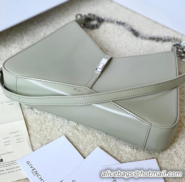 Luxury Cheap Givenchy Small Cut Out bag in shiny leather with chain 19119 Light Grey 2023