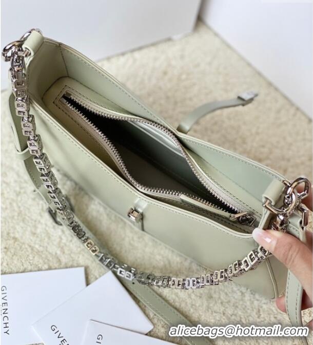 Luxury Cheap Givenchy Small Cut Out bag in shiny leather with chain 19119 Light Grey 2023
