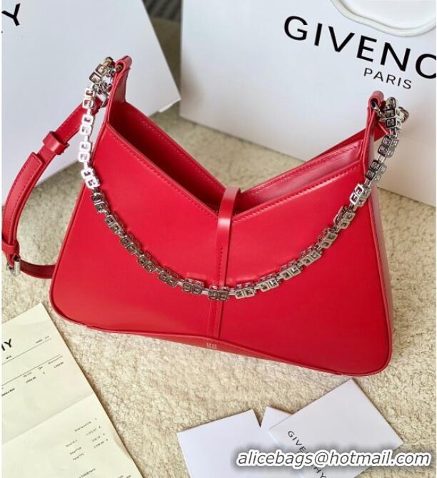 Best Grade Givenchy Small Cut Out bag in shiny leather with chain 19119 Red 2023