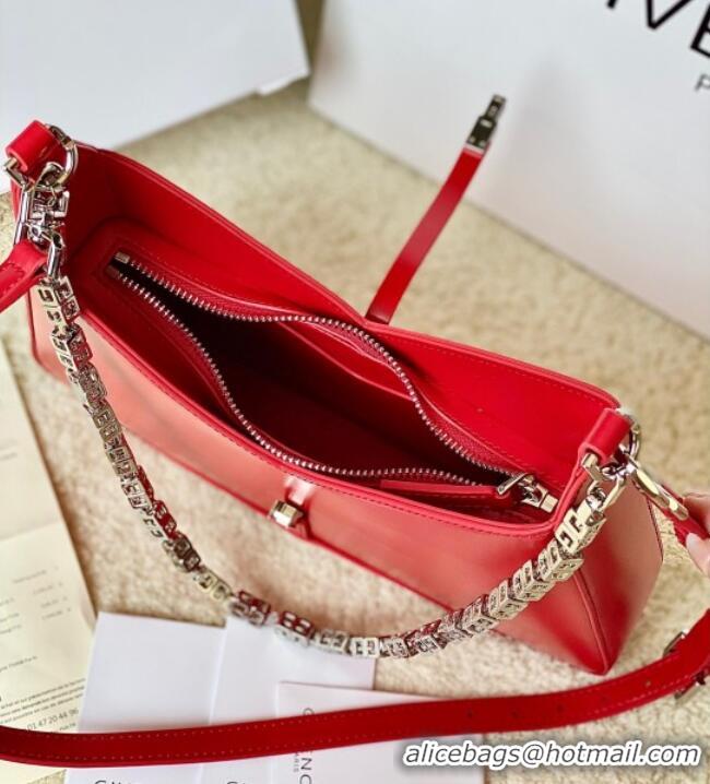 Best Grade Givenchy Small Cut Out bag in shiny leather with chain 19119 Red 2023