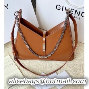 Top Design Givenchy Small Cut Out bag in shiny leather with chain 19119 Brown 2023