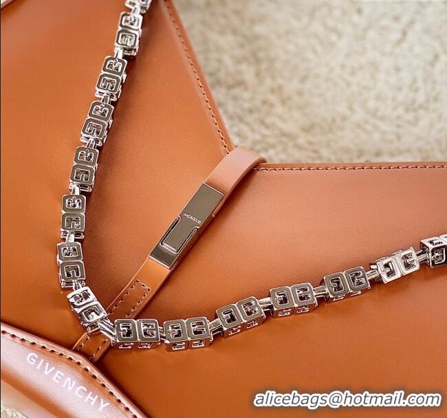 Top Design Givenchy Small Cut Out bag in shiny leather with chain 19119 Brown 2023