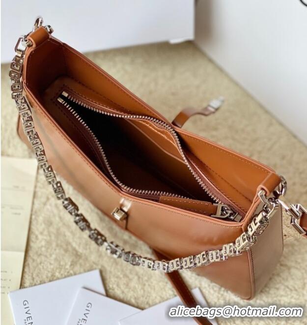 Top Design Givenchy Small Cut Out bag in shiny leather with chain 19119 Brown 2023