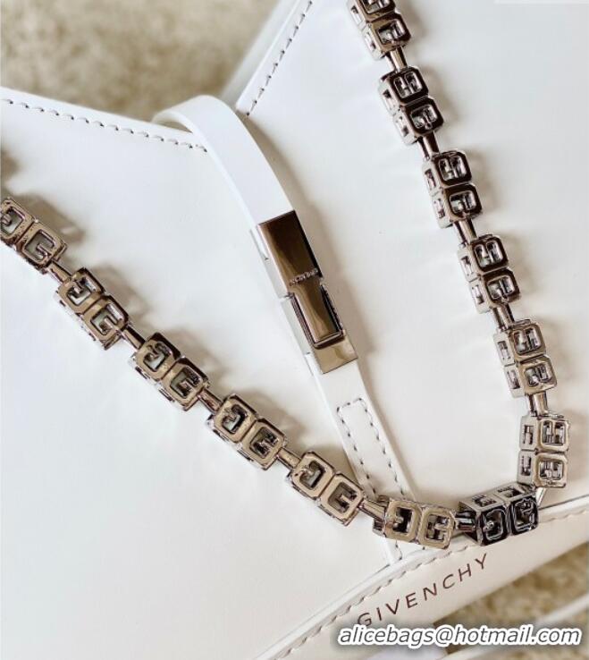 Inexpensive Givenchy Small Cut Out bag in shiny leather with chain 19119 White 2023
