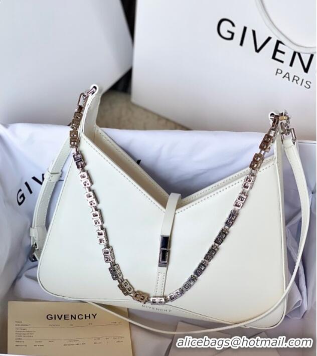 Inexpensive Givenchy Small Cut Out bag in shiny leather with chain 19119 White 2023