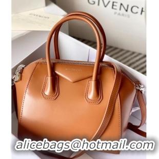 Well Crafted Givenchy Mini Antigona bag in Box leather 9981 Brown 2023