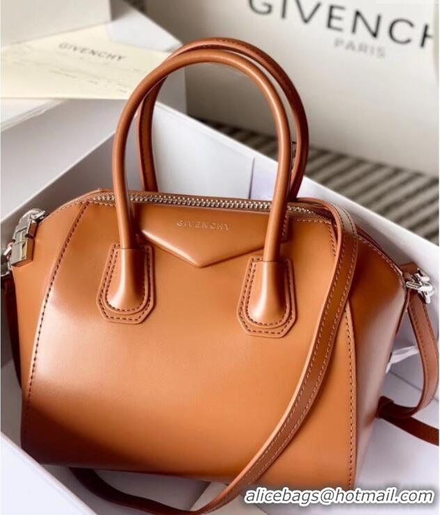 Well Crafted Givenchy Mini Antigona bag in Box leather 9981 Brown 2023
