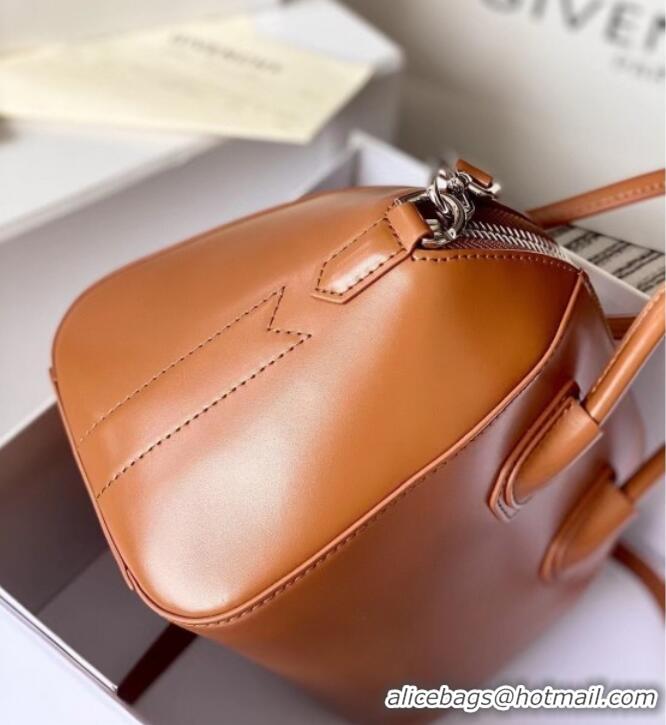 Well Crafted Givenchy Mini Antigona bag in Box leather 9981 Brown 2023