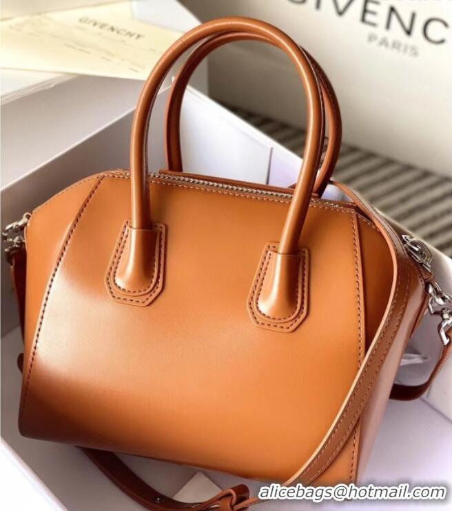 Well Crafted Givenchy Mini Antigona bag in Box leather 9981 Brown 2023