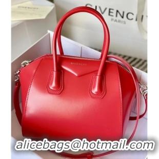 Best Quality Givenchy Mini Antigona bag in Box leather 9981 Red 2023