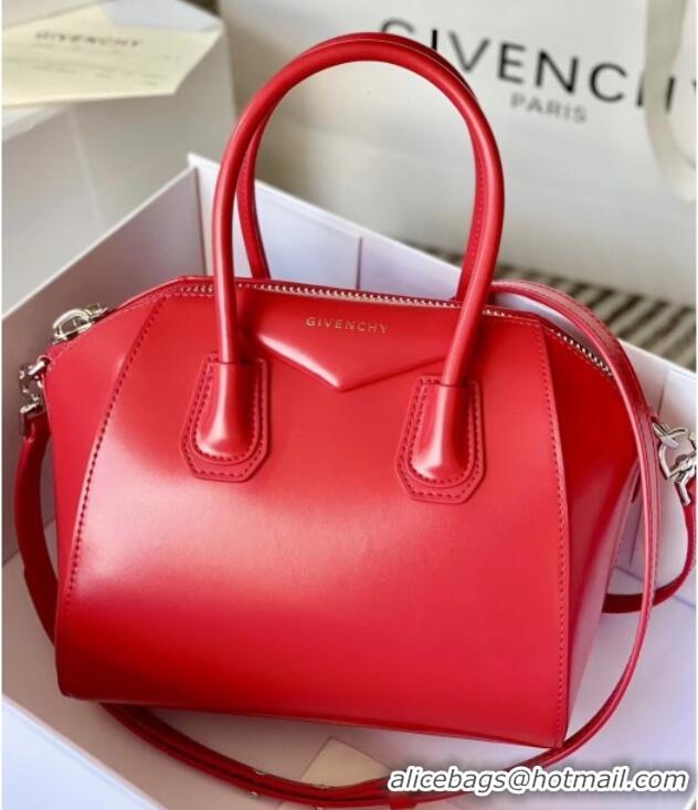 Best Quality Givenchy Mini Antigona bag in Box leather 9981 Red 2023