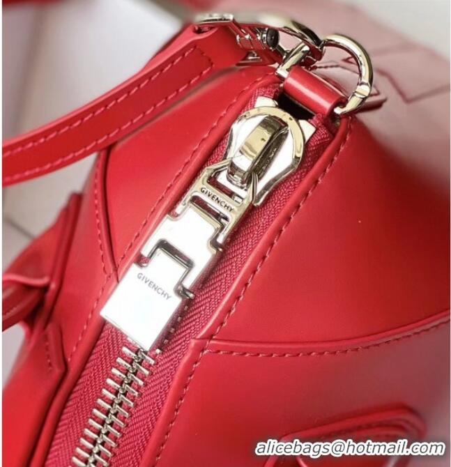 Best Quality Givenchy Mini Antigona bag in Box leather 9981 Red 2023