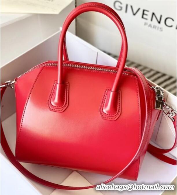 Best Quality Givenchy Mini Antigona bag in Box leather 9981 Red 2023