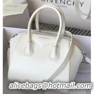 Buy Fashionable Givenchy Mini Antigona bag in Box leather 9981 White 2023