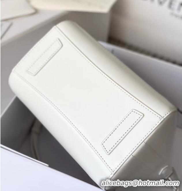 Buy Fashionable Givenchy Mini Antigona bag in Box leather 9981 White 2023