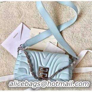 Original Cheap Givenchy Small 4G Soft bag in quilted leather with chain 19935 Light Blue 2024