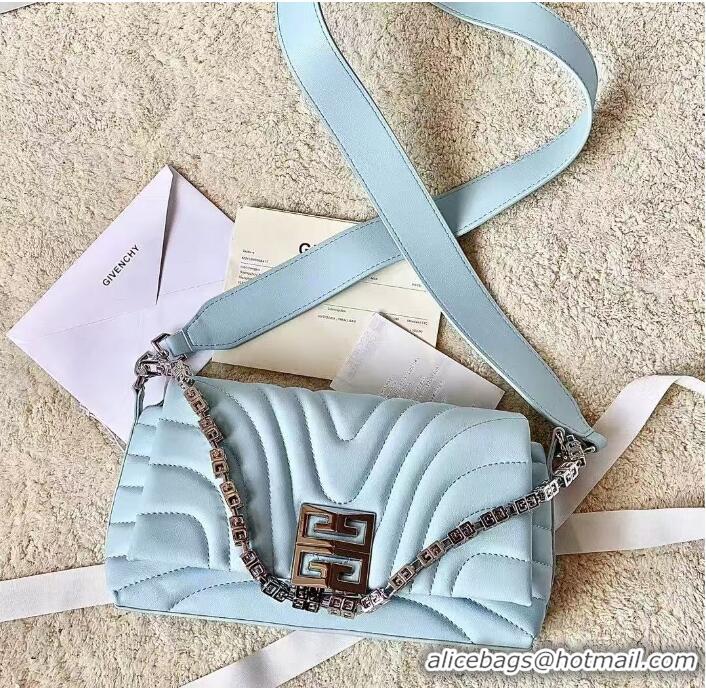 Original Cheap Givenchy Small 4G Soft bag in quilted leather with chain 19935 Light Blue 2024