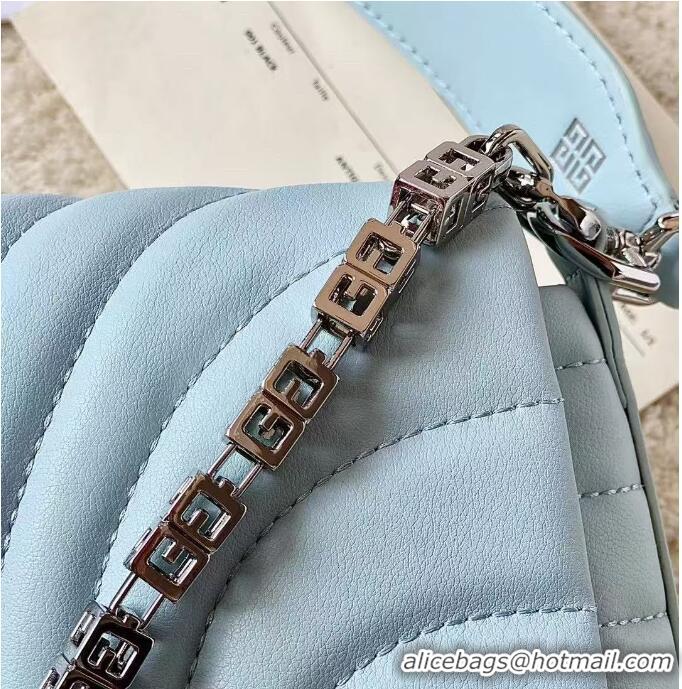 Original Cheap Givenchy Small 4G Soft bag in quilted leather with chain 19935 Light Blue 2024