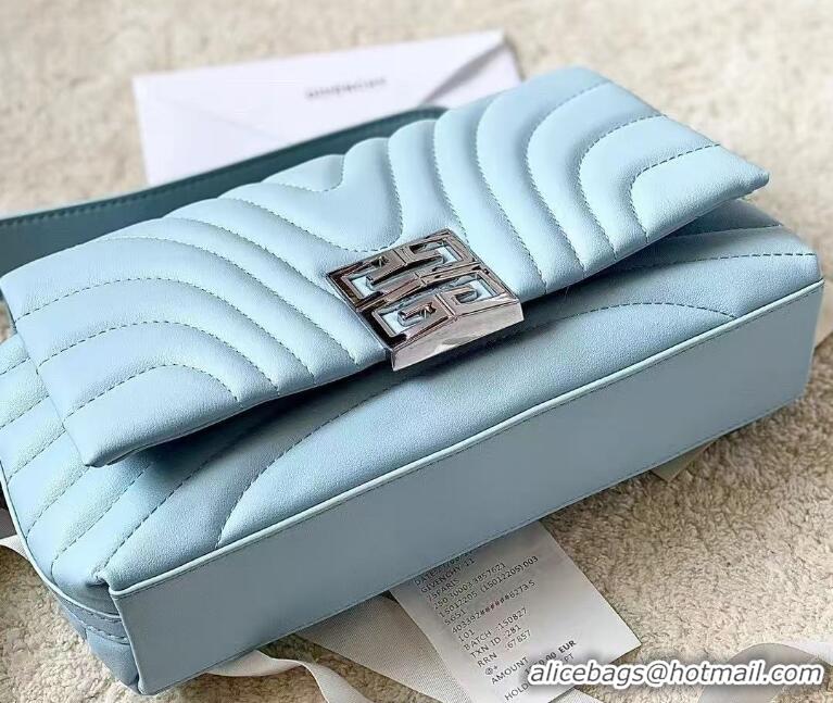 Original Cheap Givenchy Small 4G Soft bag in quilted leather with chain 19935 Light Blue 2024