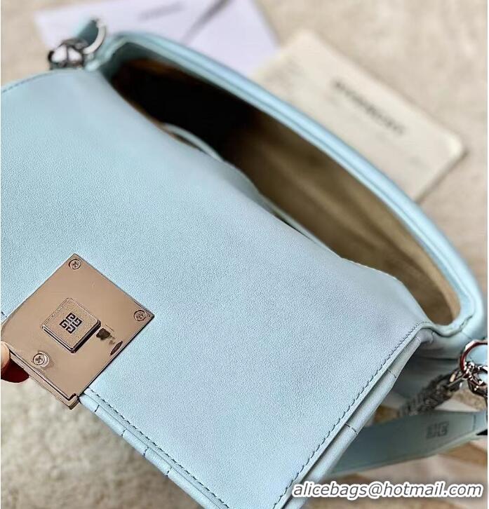 Original Cheap Givenchy Small 4G Soft bag in quilted leather with chain 19935 Light Blue 2024