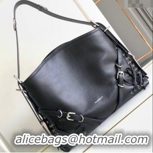 Trendy Design Givenchy Medium Voyou Shoulder Bag in Corset Style Leather 2501 Black 2024