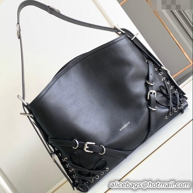 Trendy Design Givenchy Medium Voyou Shoulder Bag in Corset Style Leather 2501 Black 2024
