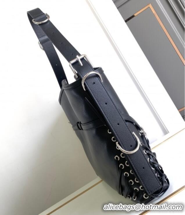 Trendy Design Givenchy Medium Voyou Shoulder Bag in Corset Style Leather 2501 Black 2024