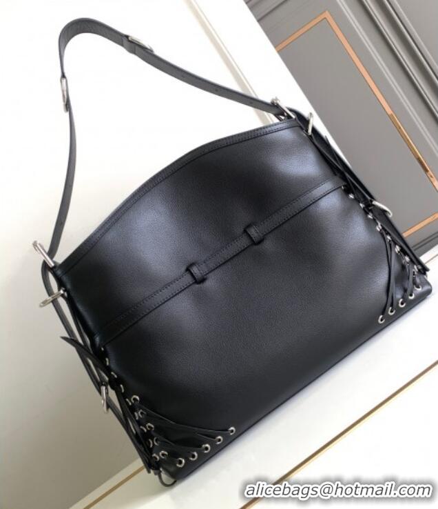 Trendy Design Givenchy Medium Voyou Shoulder Bag in Corset Style Leather 2501 Black 2024
