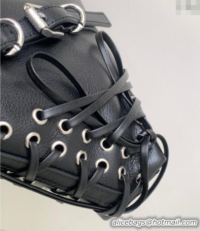 Trendy Design Givenchy Medium Voyou Shoulder Bag in Corset Style Leather 2501 Black 2024