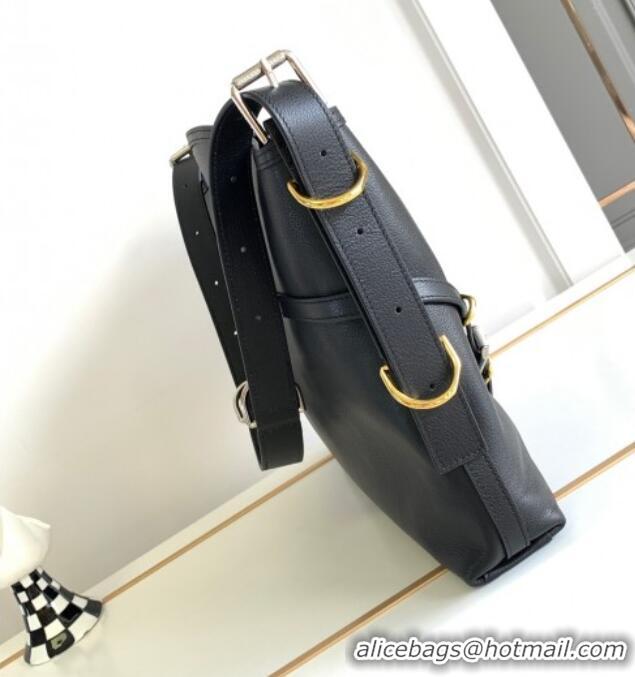 Well Crafted Givenchy Medium Voyou Shoulder Bag in Tumbled Buffalo Leather 2502 Black 2024