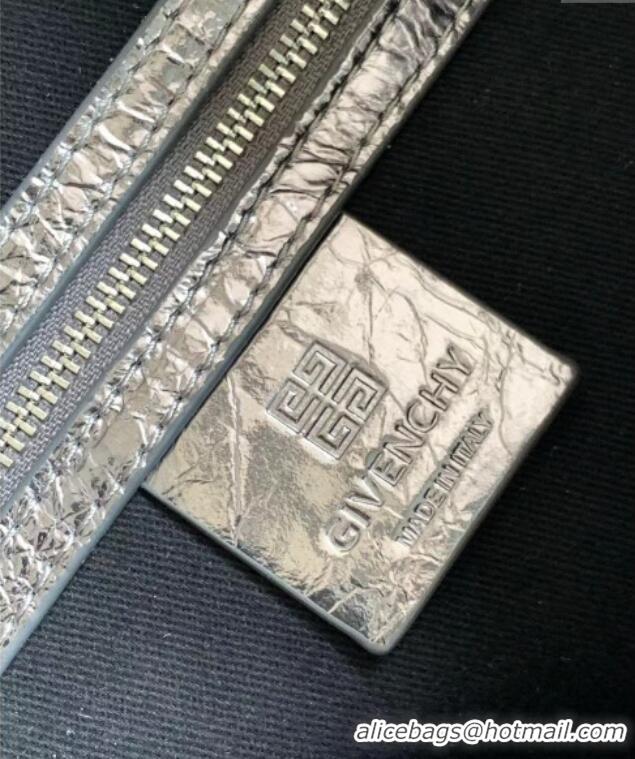 Most Popular Givenchy Medium Voyou Chain Bag in Laminated Leather 2503 Silver Grey 2024