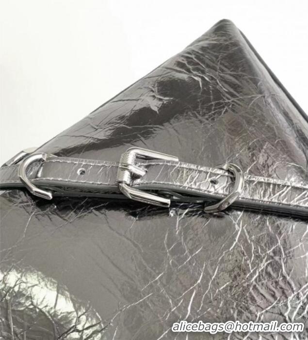 Most Popular Givenchy Medium Voyou Chain Bag in Laminated Leather 2503 Silver Grey 2024