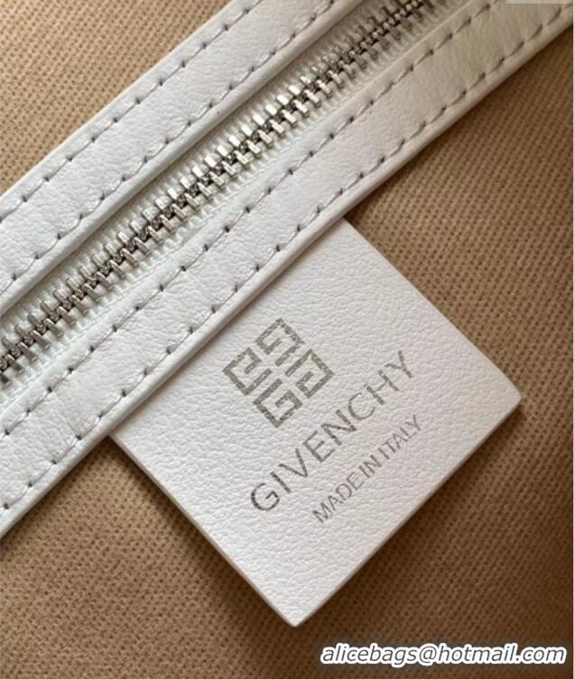 Spot Bulk Givenchy Medium Voyou Chain Bag in Tumbled Calfskin Leather 2503 White 2024
