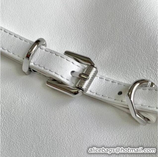 Spot Bulk Givenchy Medium Voyou Chain Bag in Tumbled Calfskin Leather 2503 White 2024