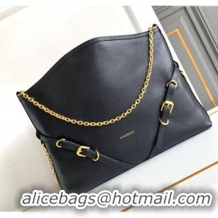 Market Sells Givenchy Medium Voyou Chain Bag in Tumbled Calfskin Leather 2503 Black/Gold 2024